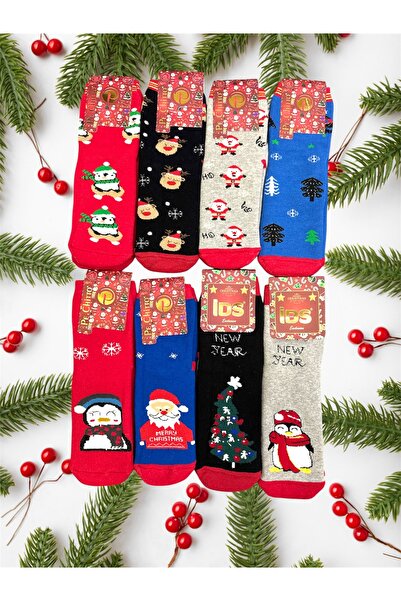 idsshop Anul Nou Iarna - Set de 8 șosete și prosoape pentru copii, sezon nou ...
