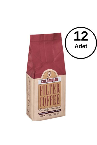 Mehmet Efendi Colombian Filter Coffee 500Gr - Foil Packing - 12 Pieces