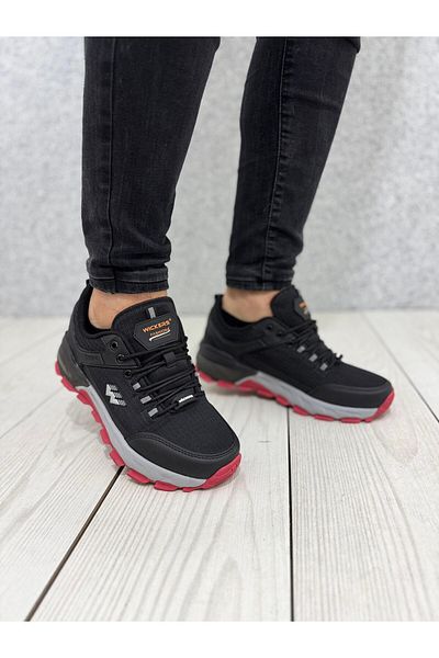 Wickers 2723 Wickers Μαύρο-Πορτοκαλί Ανδρικά Αθλητικά Παπούτσια Αντινερόχυμα