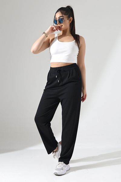 winmoda Large Size Women's Interlock Pants Licra / Plus Size Women's Trousers