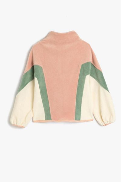 Koton Girls' Fleece Sweatshirt Stand Collar Half Zip Long Sleeve