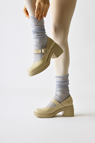 Limoya Jessi Бежеві Руганні Односмугові Каблуки Детальні Овальні Носки Жіночі...