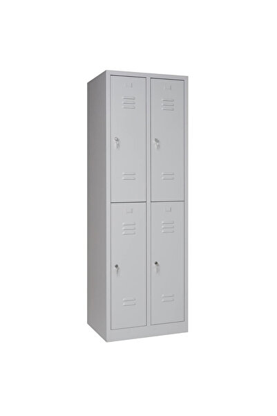 Furni24 Metal Elbise Dolabı, Kilitli Dolap, Soyunma Dolabı, Elbise Dolabı, 4 ...