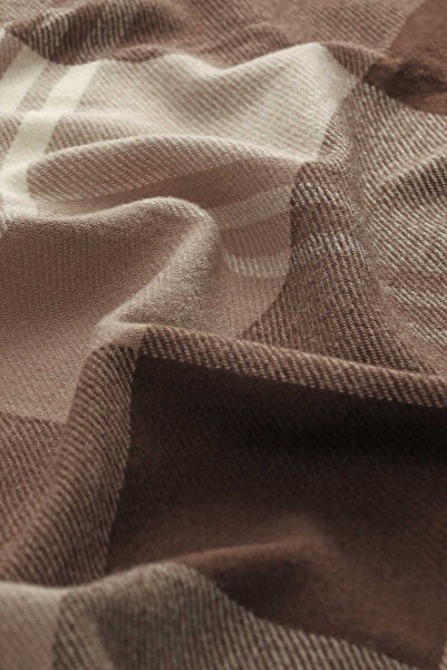 Bursa İpek Χειμερινό σάλι με καφέ κρεμ σχέδιο