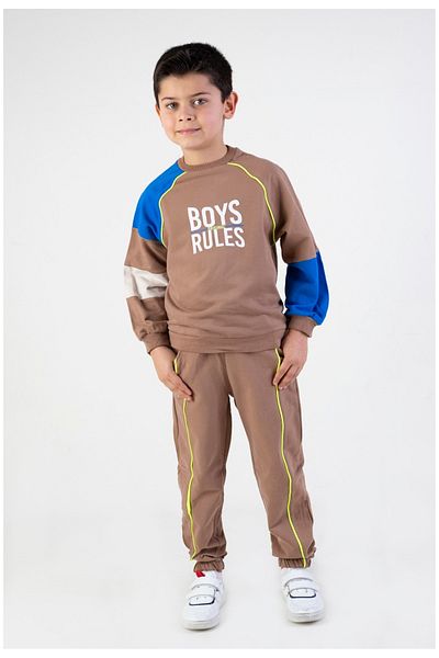 Harika KIDS Boy's Boys Rules Printed Πλεκτό Basic Σετ φόρμας