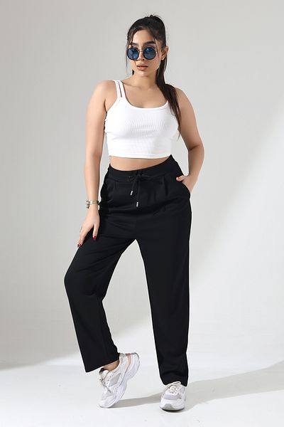 winmoda Large Size Women's Interlock Pants Licra / Plus Size Women's Trousers
