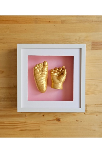 Store Pembe İç Fon Çerçeveli 3d El ve Ayak Heykel Kiti