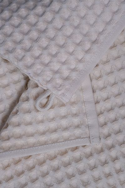 Dotamess Premium 100% Cotton Pique Pattern Σετ 2 - Μπεζ: Πετσέτα χεριών και προσώπου, πουγκί 16x22cm