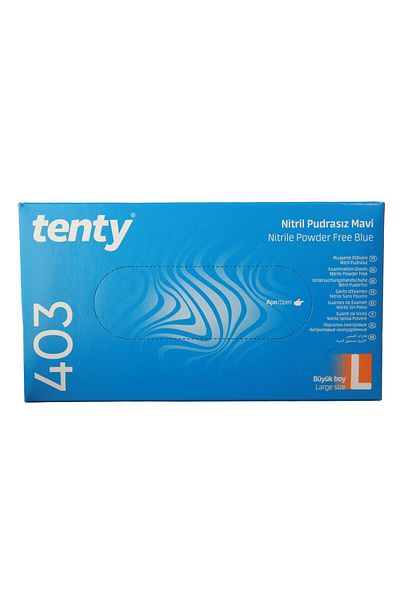Tenty Powder-Free Blue Nitrile Gloves Plus Size (LARGE)