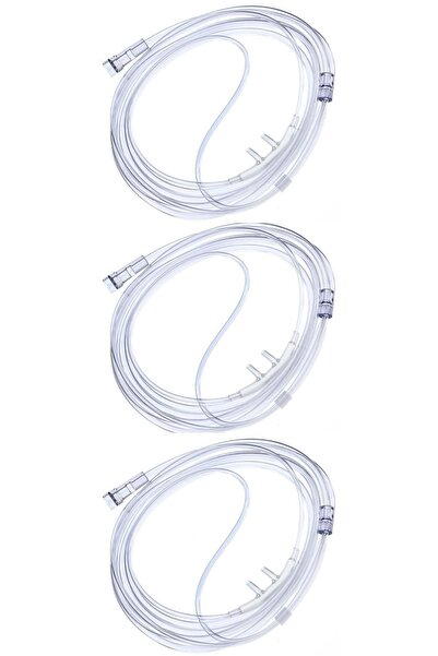 Galena Oksijen Kanülü Nasal Kanül 2 Metre Silikon Yumuşak 3 Adet