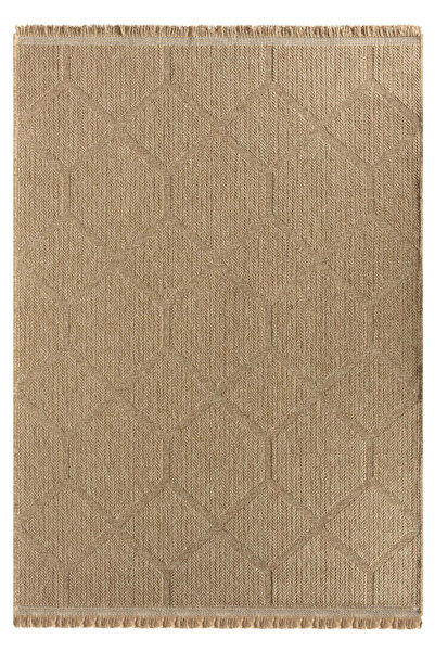 Halımax Seyran Halı İndia 669 Bej Hasır Dokulu Modern Dokuma Taban Hav Toz Vermez Halı