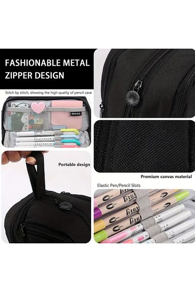 GlassySKY Oxford Cloth Large Capacity Pencil Case-Pen Holder, School, Office College Supplies Storage
