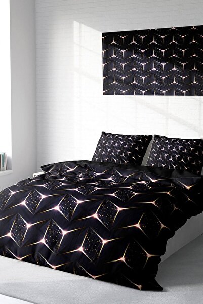 MonoHome Комплект спално бельо от памучен сатен 3D Digital Quartz Light