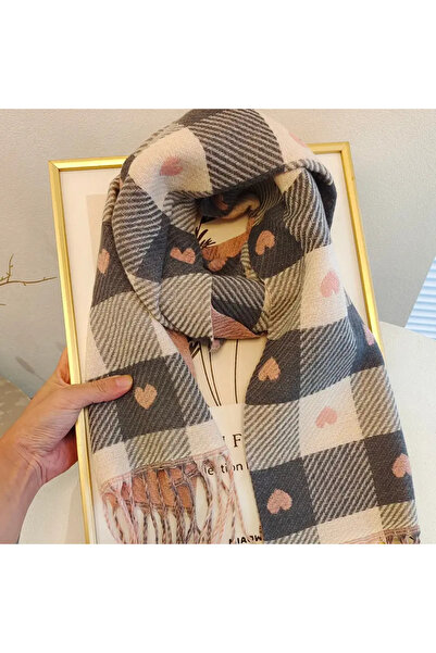 Redhead Çift Taraflı Kalpli Yumuşak Atkı Şal