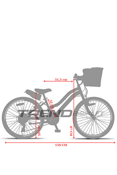 Trendbisiklet Retro Classic 24 Jant Bisiklet, Shimano 21 Vites, Hasır Sepetli Vintage Şehir Bisikleti