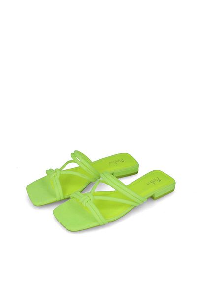 MENBUR WOMEN SHOES FLUORESCENT YELLOW FLAT SANDAL, WITHOUT PLATFORM