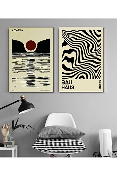 icase Home Salon Sun Mountain Leaf Daisy Landscape Decor Concept Tablo MDF Pr...