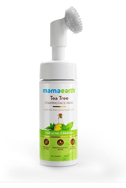 Mamaearth غسول الوجه الرغوي بخلاصة شجرة الشاي وحمض الساليسيليك لعلاج حب الشباب والبثور - 150 مل