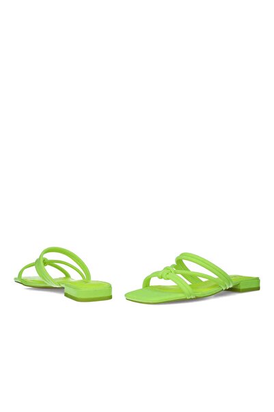 MENBUR WOMEN SHOES FLUORESCENT YELLOW FLAT SANDAL, WITHOUT PLATFORM