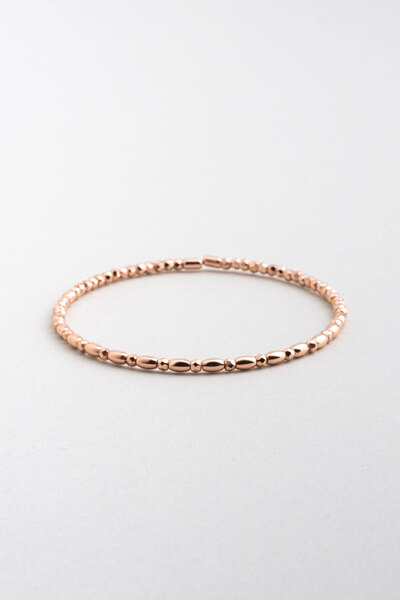 So CHIC... Minimal 18 Ayar Rose Altın Kaplama Gümüş Kelepçe Bileklik