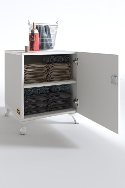 Kenzlife Kilitli Dolap Rana39 Mat Beyaz 47(Y)*39(G)*39(D) Banyo Mutfak Dolabı Kitaplık Komodin Suntalam