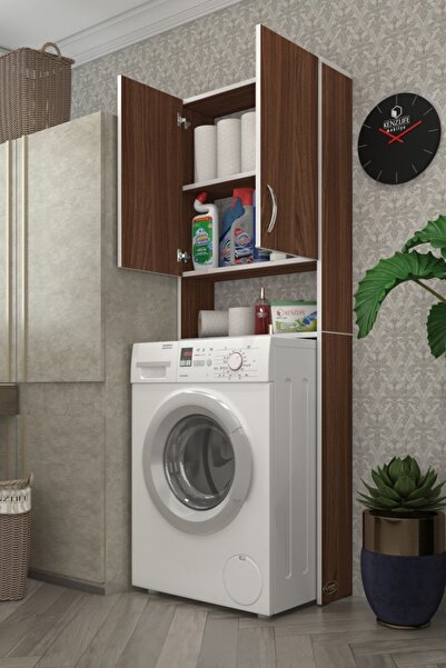 Kenzlife Çamaşır Makinesi Dolabı Veronika Cvz 180*066*20 Banyo Çift Kapaklı A...