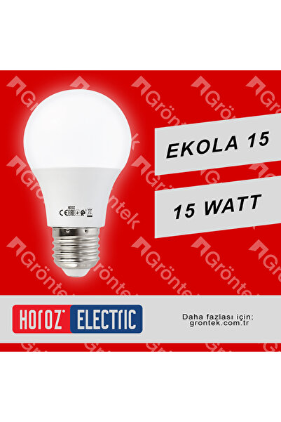 Horoz Electric 10 ADET BEYAZ IŞIK HOROZ EKOLA-15 15 WATT LED AMPUL