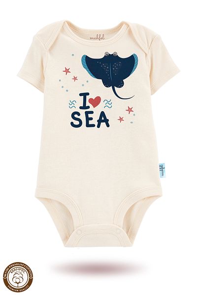 MAHFEL 2-Piece 100% Cotton Organic Printed Snap Fastener Baby Bodysuit