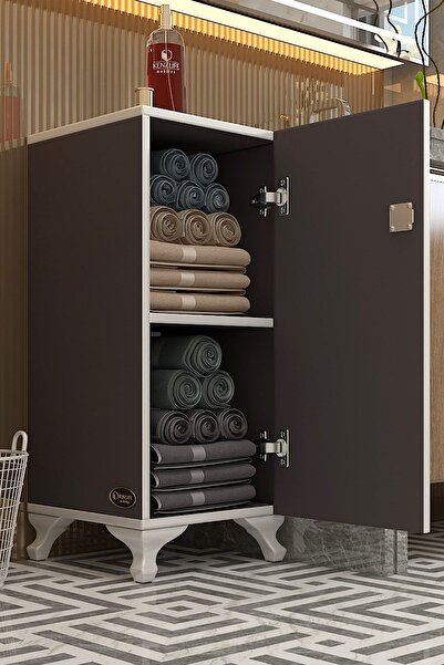 Kenzlife Kilitli Dolap Rana29 Gri 68*29*29 Banyo Dolabı Hazır Mutfak Ofis Kil...