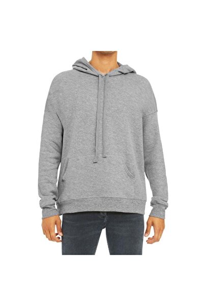 FİTGO Чоловічий сірий кенгуру з кишенями та капюшоном