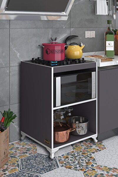Kenzlife Ocak Dolabı Figen Gri 85*60*57 Mutfak Modül Mini Fırın Ankastre Ocak...