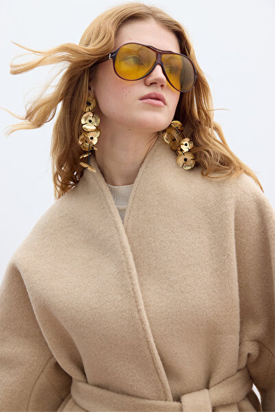 Manuka Káva Barva Mléko Silný Stamped Kimono Coat