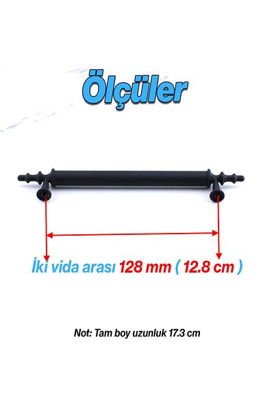 Badem10 Mâner Ovacık din metal negru 128 mm Mobilier Bucătărie Sertar Dulap Mânere dulap Mâner Mâner Negru