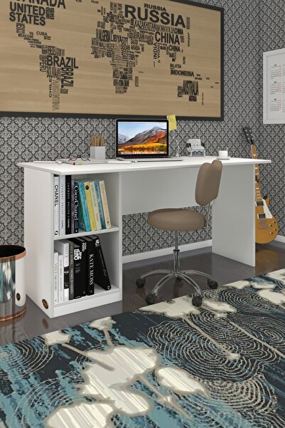 Kenzlife Ofis Masası Miyamoto Byz Sol 75*150*60 Raflı Dolap Bilgisayar Çalışma Masası