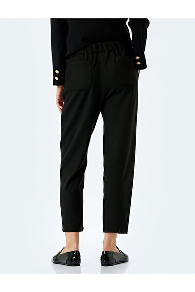 Koton Beli Lastikli Yüksek Bel Cepli Kumaş Pantolon