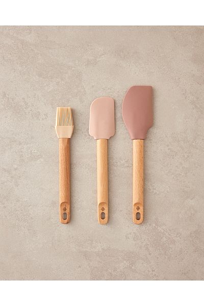 English Home Celly Beige Silicone Preparation Set - 23-25.5-27.5 cm 3 Pieces
