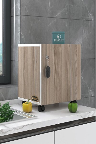 Kenzlife Mutfak Dolabı Zehra 048*030*032 Crd Kilitli Tekerlekli Banyo Evrak Ofis Kitaplık Ayakkabılık Kiler