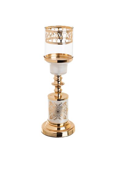 HIC Gold metal candle holder 31 cm
