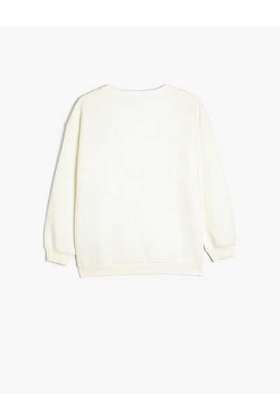 Koton Bow Print Long Sleeve Crew Neck Sweatshirt