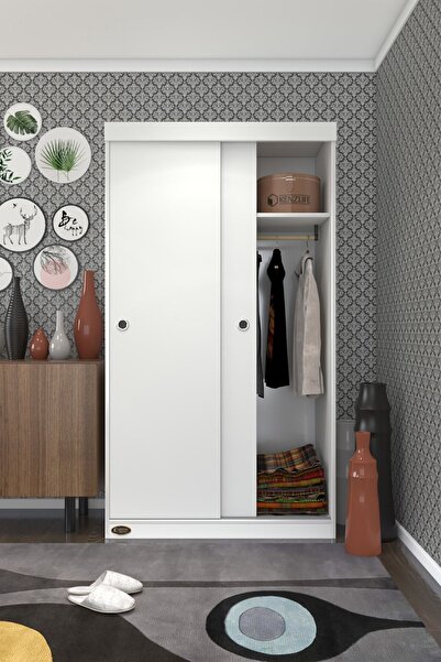 Kenzlife Gardırop Sürgülü Kapaklı Kapılı Karanfil100 Byz Gardolap Dolap