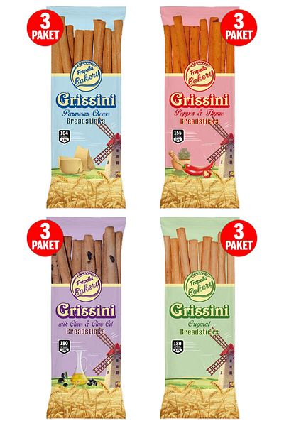 Frapella Grissini Trial Pack - Four Types and Galeta 70 Gr X 12 Pieces