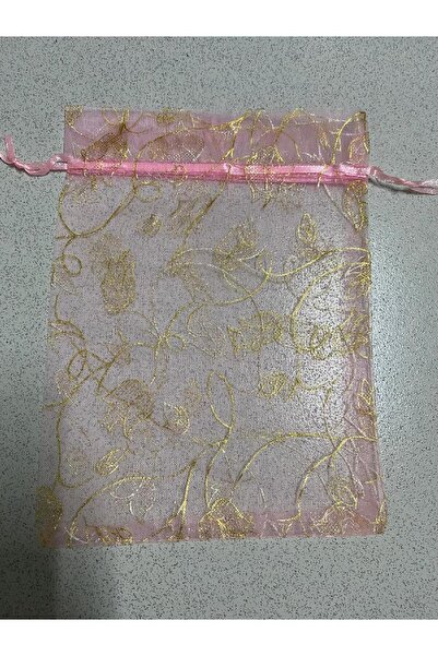 TATLI GÜNLER Ipli Büzgülü Pembe Tül Kese