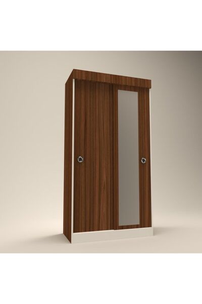 Kenzlife Gardırop Sürgülü Kapaklı Kapılı Karanfil090 Cvz Aynalı Gardolap Dolap