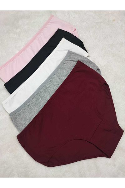 don & seza Women's High Waist Cotton Panties - Pack of 5 with Underwear Towel