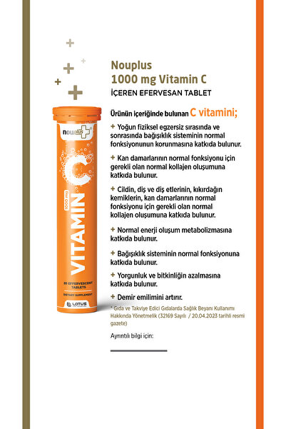 Nouplus Vitamin C 20 Efervesan Tablet