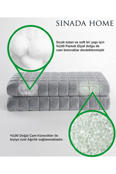 Sinada Ultra Soft Wellsoft Weighted Blanket Single Weighted Quilt 8 kg Gray 150X205 4 Seasons