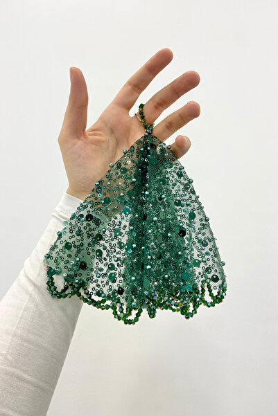 ZEYMERADE منديل العريس باللون الأخضر، مزين بالترتر واللؤلؤ وحجر الكريستال، وعد بختان الحناء في حفل الزفاف