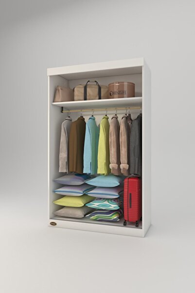 Kenzlife Gardırop Sürgülü Kapaklı Kapılı Karanfil110 Byz Gardolap Dolap