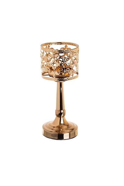 HIC Gold metal candle holder 25 cm