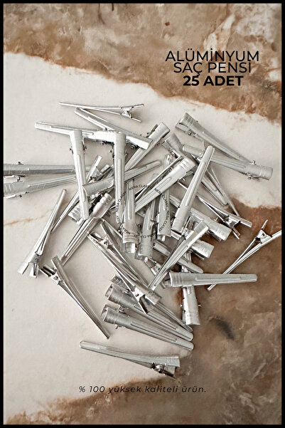 Nera Classy Alüminyum Saç Pensi - Kuaför Klips, Toka, Makyaj Saç Tutucu 25 Adet